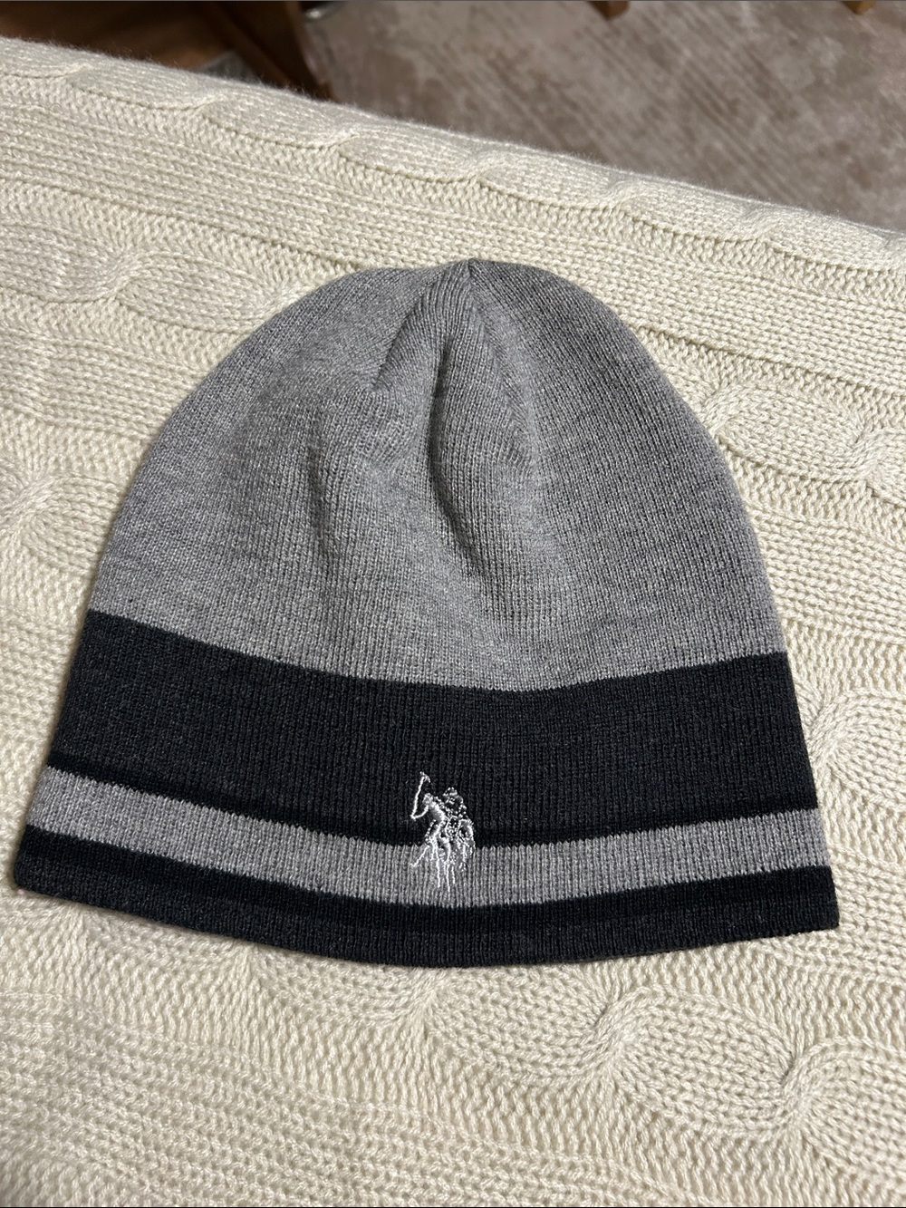 US Polo Assn. Men's Black Knit Beanie